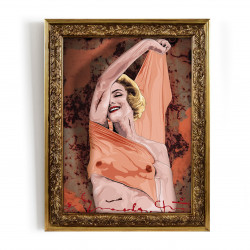 MARILYN GOLD - Stampa digitale 38x48 cm di Marilyn Monroe con cornice oro artigianale | Gloomy Stroke