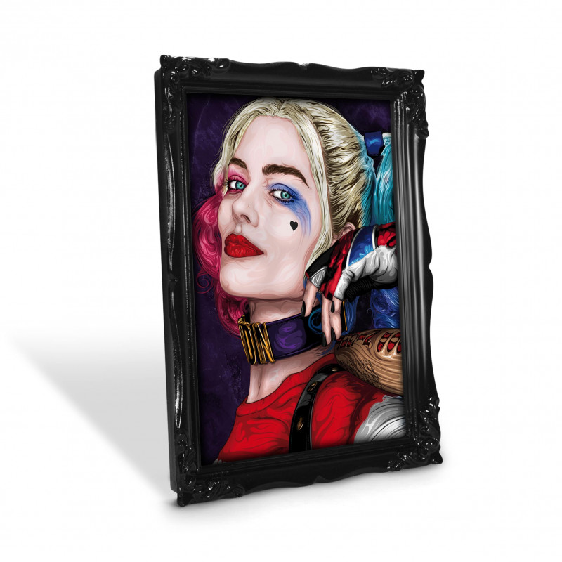 HARLEY QUINN - Digital print 18X23 cm of of Margot Robbie as Harley Quinn with handcrafted black frame | Gloomy Stroke