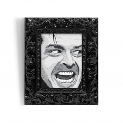SHINING - Stampa digitale 11X13 cm di Jack Nicholson con cornice nera artigianale Made in Italy | Gloomy Stroke