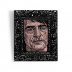 JOKER - Digital print 11X13 cm of Joaquin Phoenix in Joker movie with handcrafted Black frame Made in Italy | Gloomy Stroke