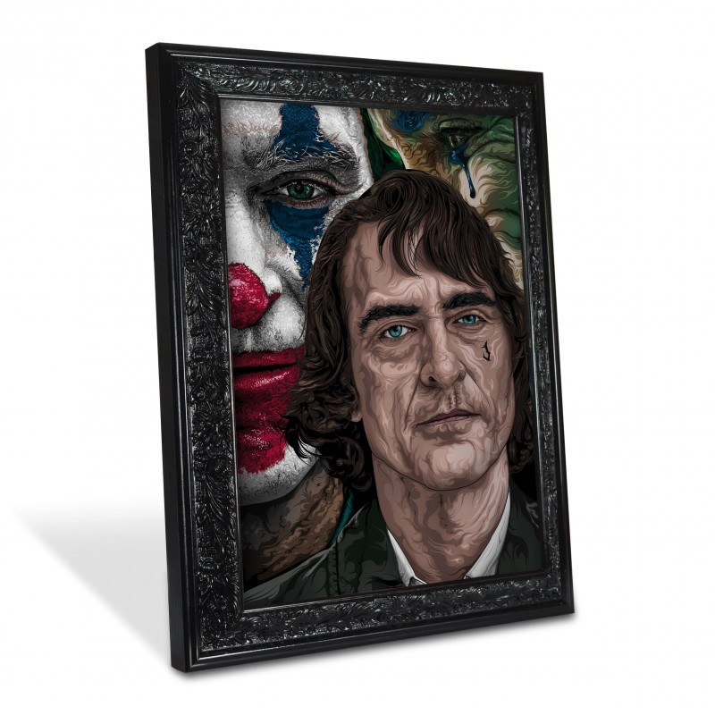 JOKER - Digital print 38x48 cm of Joaquin Phoenix in the “Joker” movie with handcrafted black frame | Gloomy Stroke